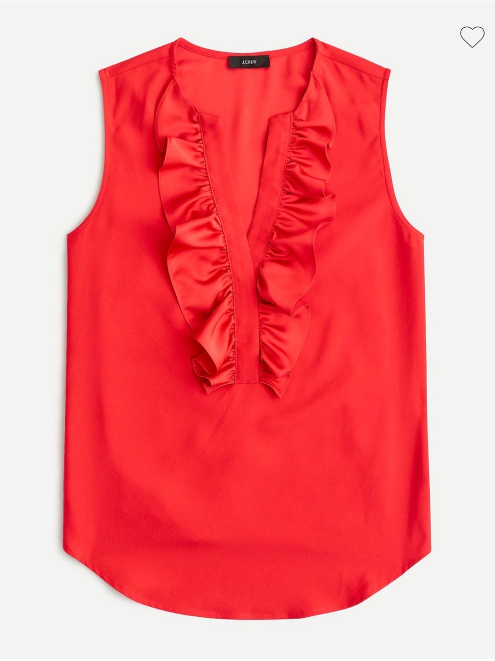 J. Crew Ruffle Front Top Satin Crepe Red Size S